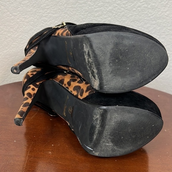 Anne Michelle Animal Print Cheetah Platform Stiletto Heels Size 8 - Picture 7 of 10